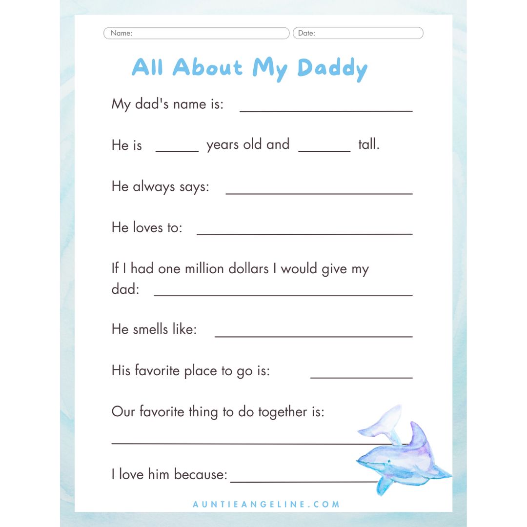 All About My Daddy Worksheet - AKŌYA