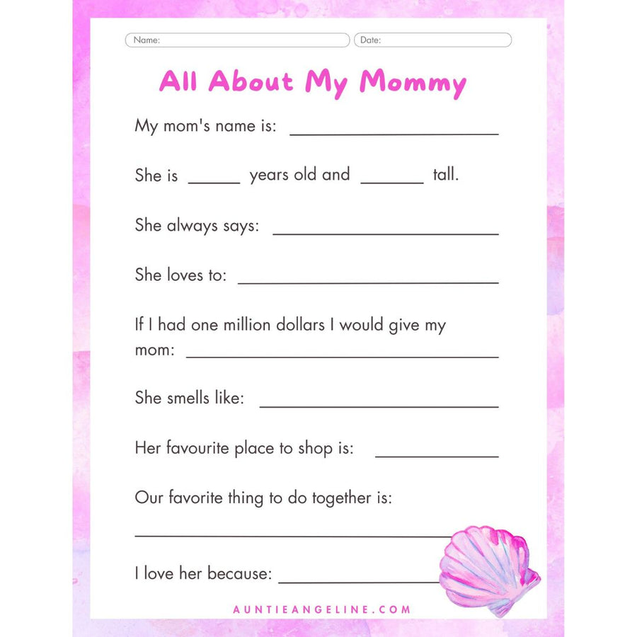 All About My Mommy Worksheet
