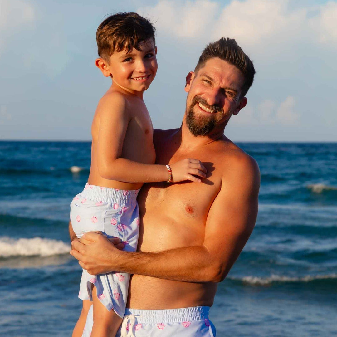 Boys Blue Shell Swim Trunks - AKŌYA