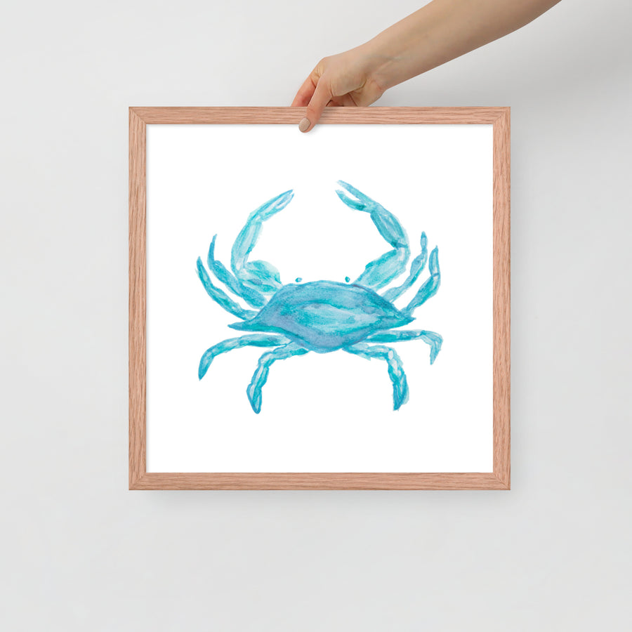 Framed Blue Crab poster