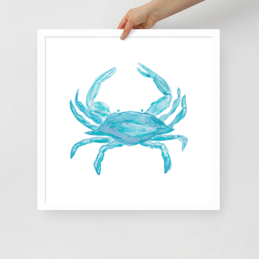 Framed Blue Crab poster